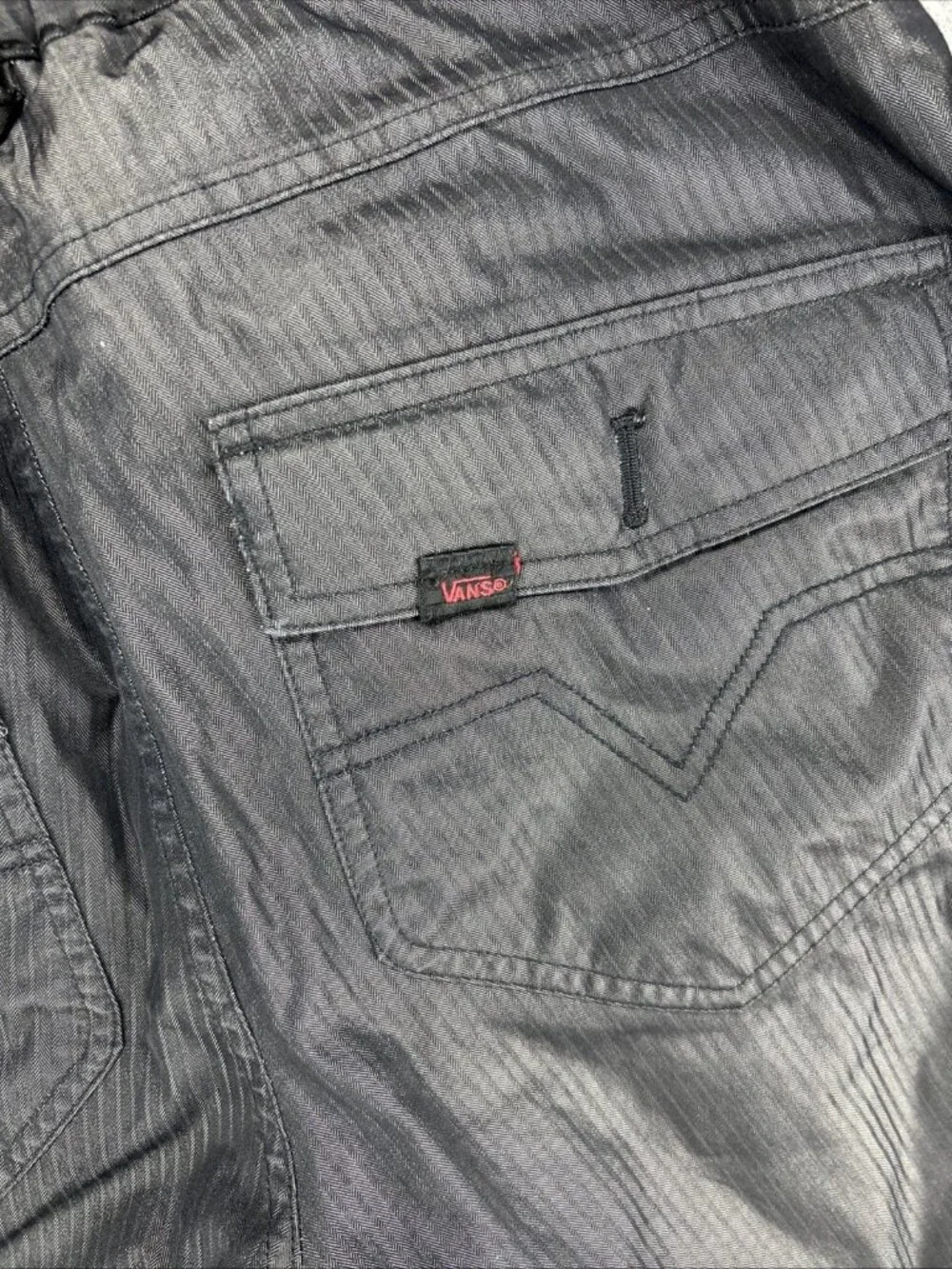 Vans Snowboarding Pants Womens Med Black Textured Pinstripe Cargo Snow Ski